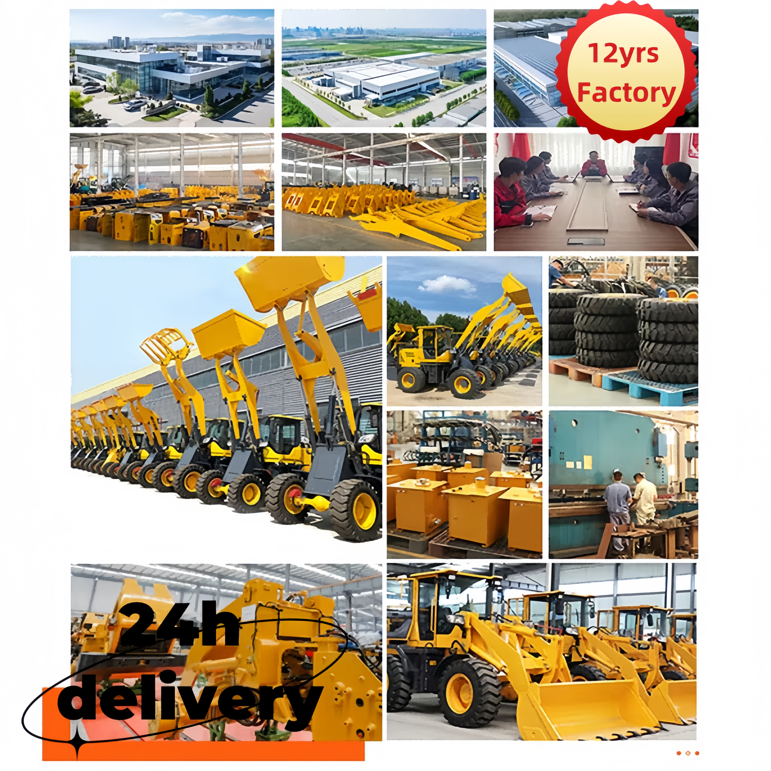 24h Delivery 4x4 Mini Rubber Solid Tires Compact Wheel Loader 3ton 2ton 1.5ton Imported Engine Front End Wheel Loaders