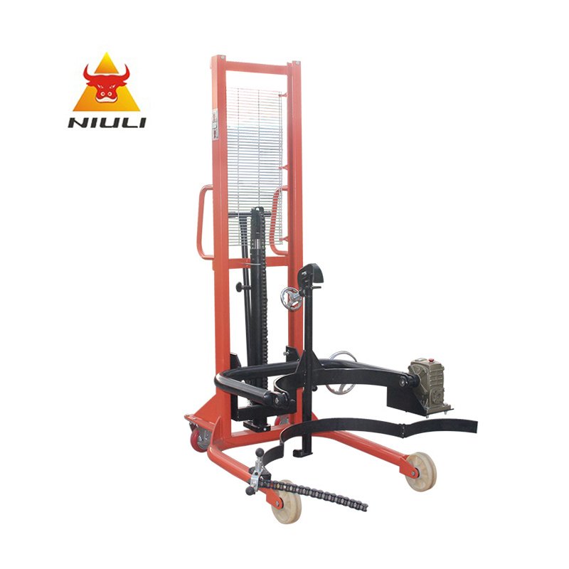 Selling 350KG Manual Hydraulic Tilting Barrel Fork-lift Brake Drums Truck Transports and Ergonomic Lifts