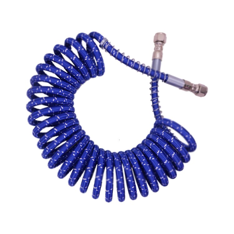 Dot Reinforced PA Plastic Spiral Spring Tube Braided Air Brake Coil Hose for Semi Trailer Truck