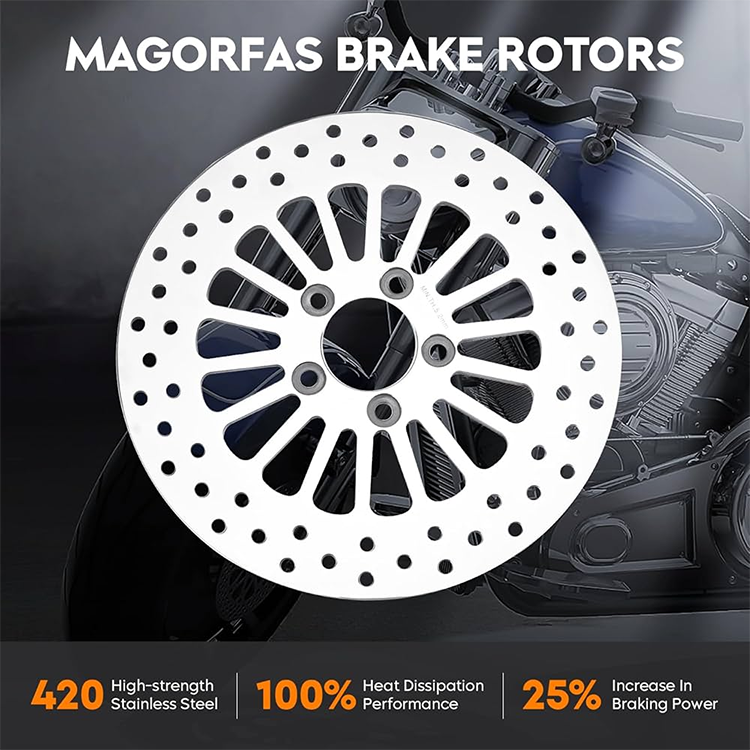 11.8" Front Brake Rotors Disc Bolts New Steel Fit for Harley Road King Electra Glide Street Glide Road Glide 2008-2022