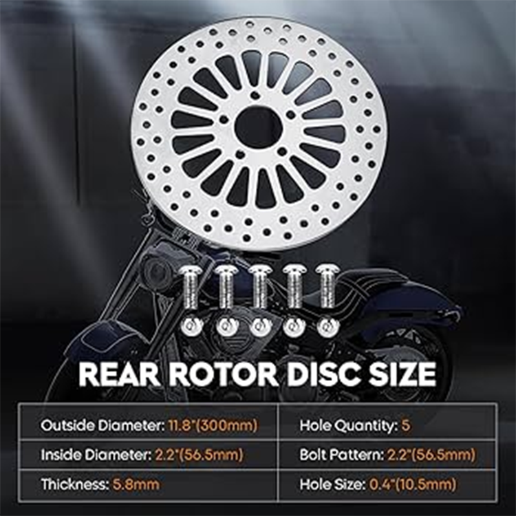 11.8" Front Brake Rotors Disc Bolts New Steel Fit for Harley Road King Electra Glide Street Glide Road Glide 2008-2022