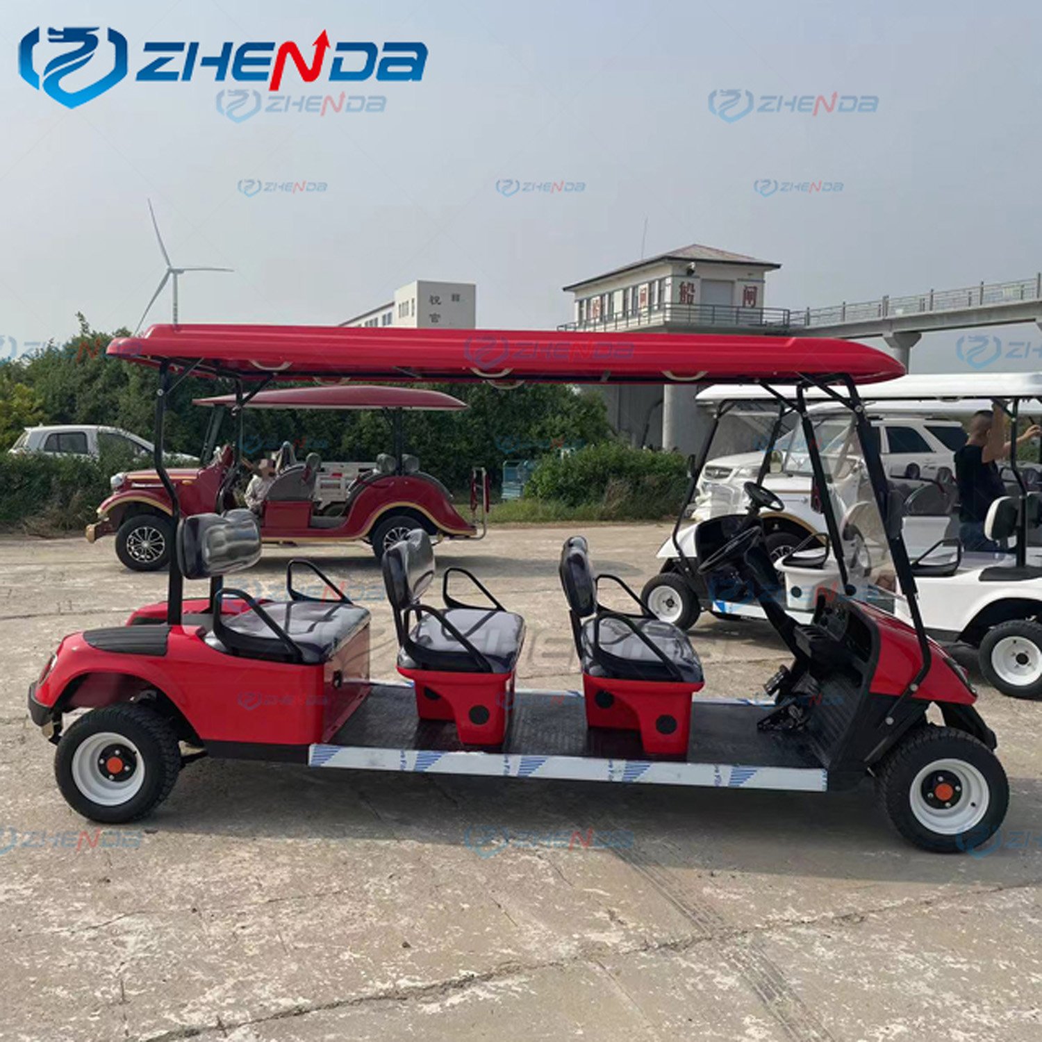 Custom Simple Elegant Electric Golf Cart Four Wheel Hotel Scenic Spot Tourist Shuttle Bus With CE Certificate
