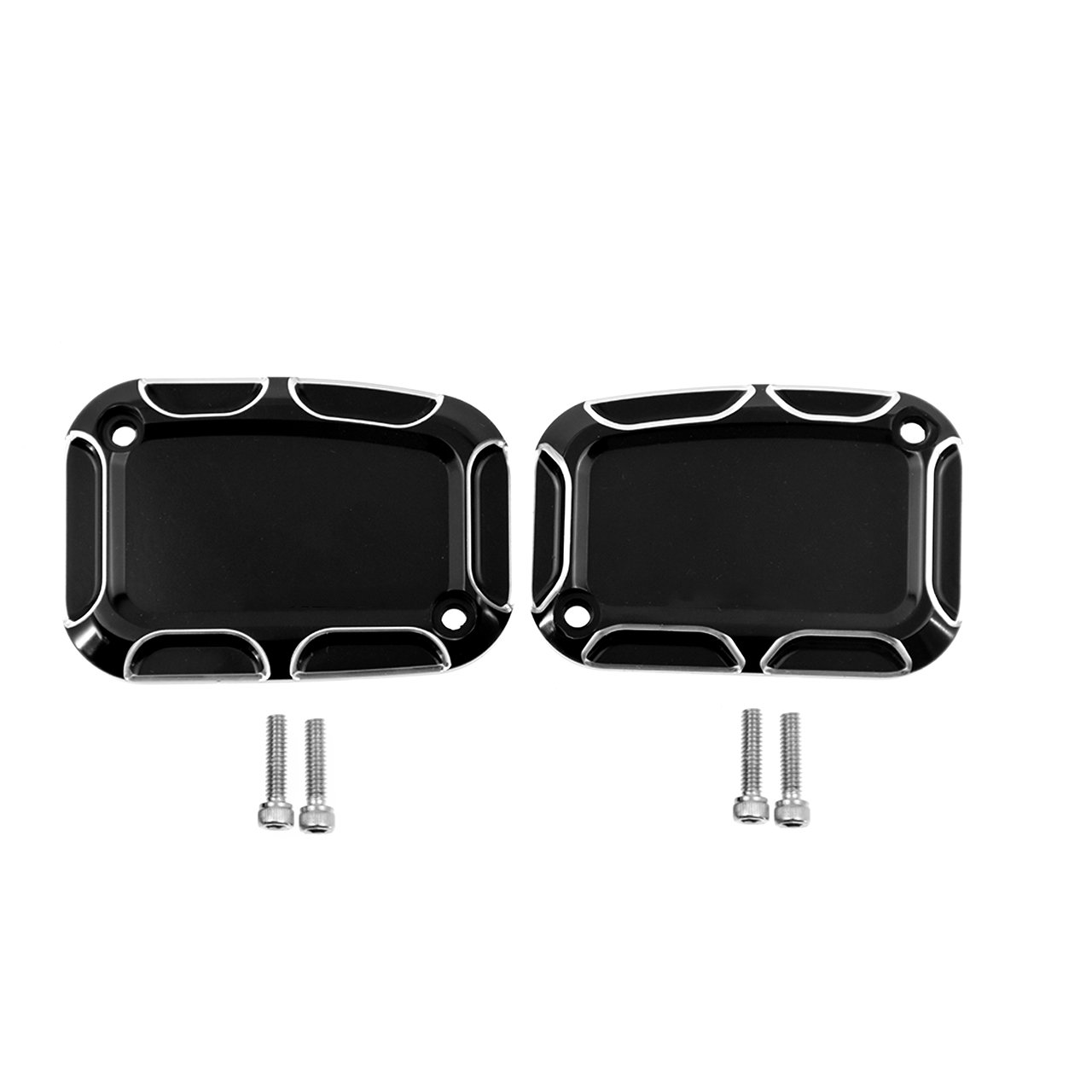 Motorcycle Brake Master Cylinder Cover Set for Harley Touring Road King FLTRX Electra Glide V-Rod
