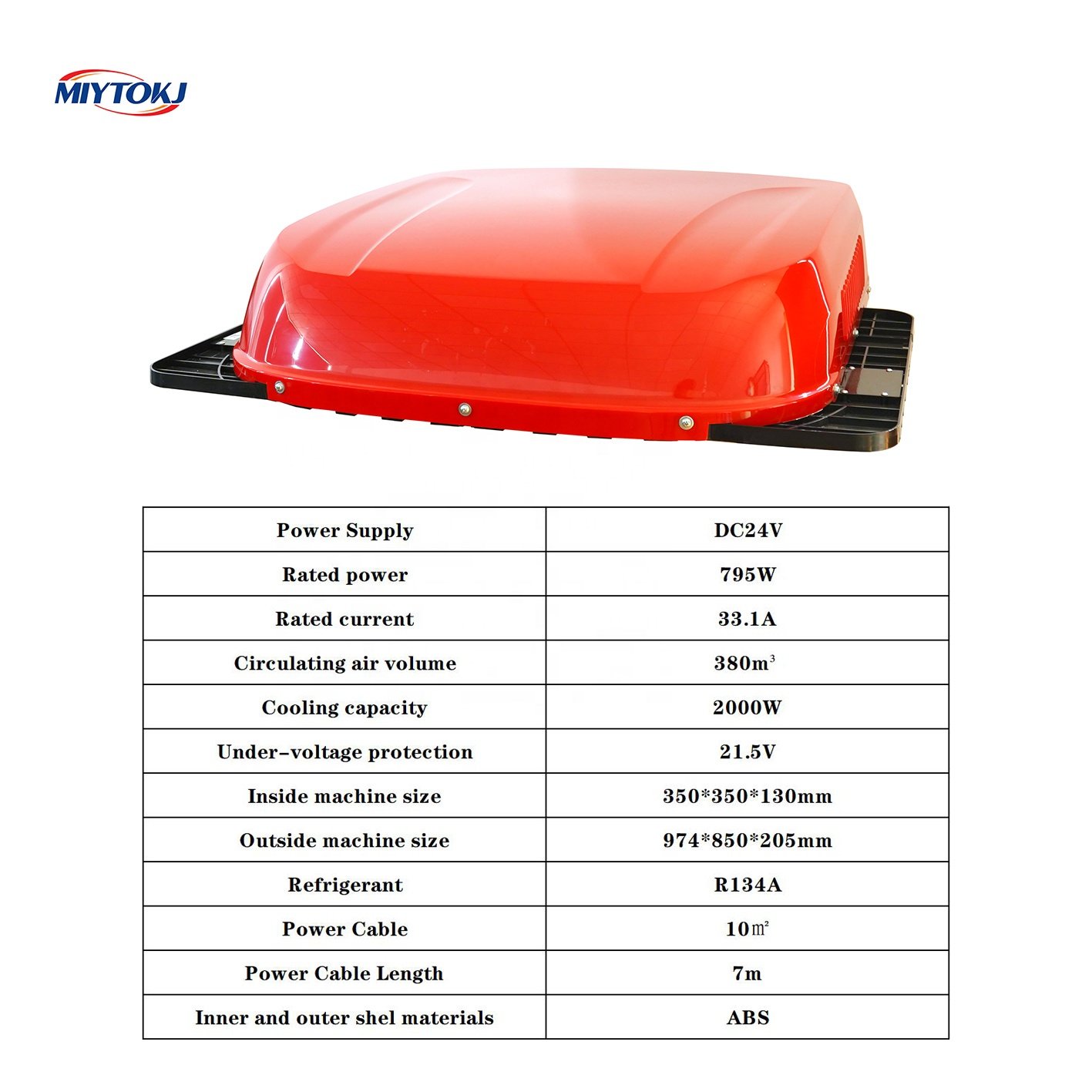 MIYTOKJ 12v Truck Electric Rv Roof Top Car Van Parking air Conditioner 12v 24v for Trucks
