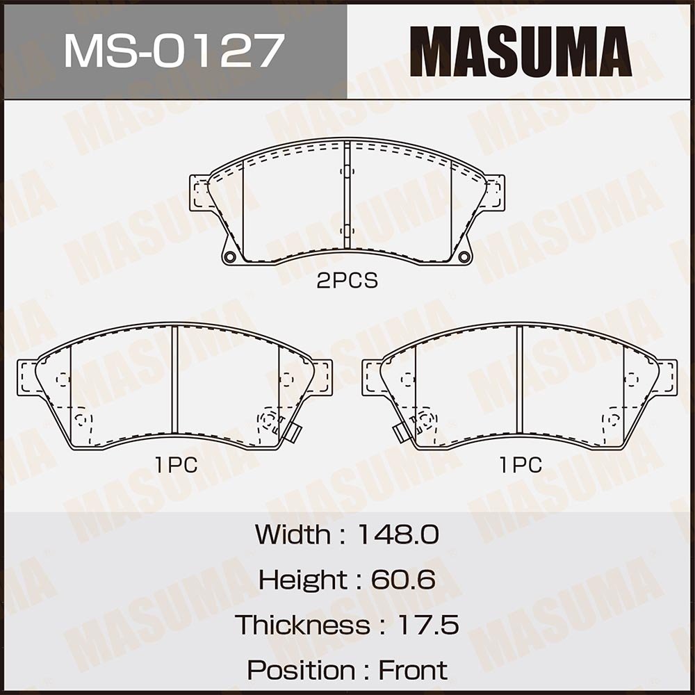 MASUMA MS-0127N Ceramic Front Brake Pads for CHEVROLET CRUZE AVEO (T300) & OPEL ASTRA-J OE 0542115 13356286 1605169