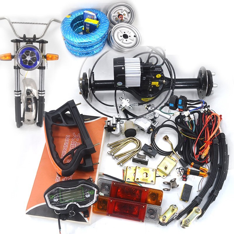 Complete Set Electric Tricycle Accessories 60V 72V 1500W Electric Tricycle Drum Brake Rear Axle Assembly