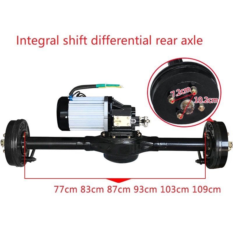 Complete Set Electric Tricycle Accessories 60V 72V 1500W Electric Tricycle Drum Brake Rear Axle Assembly