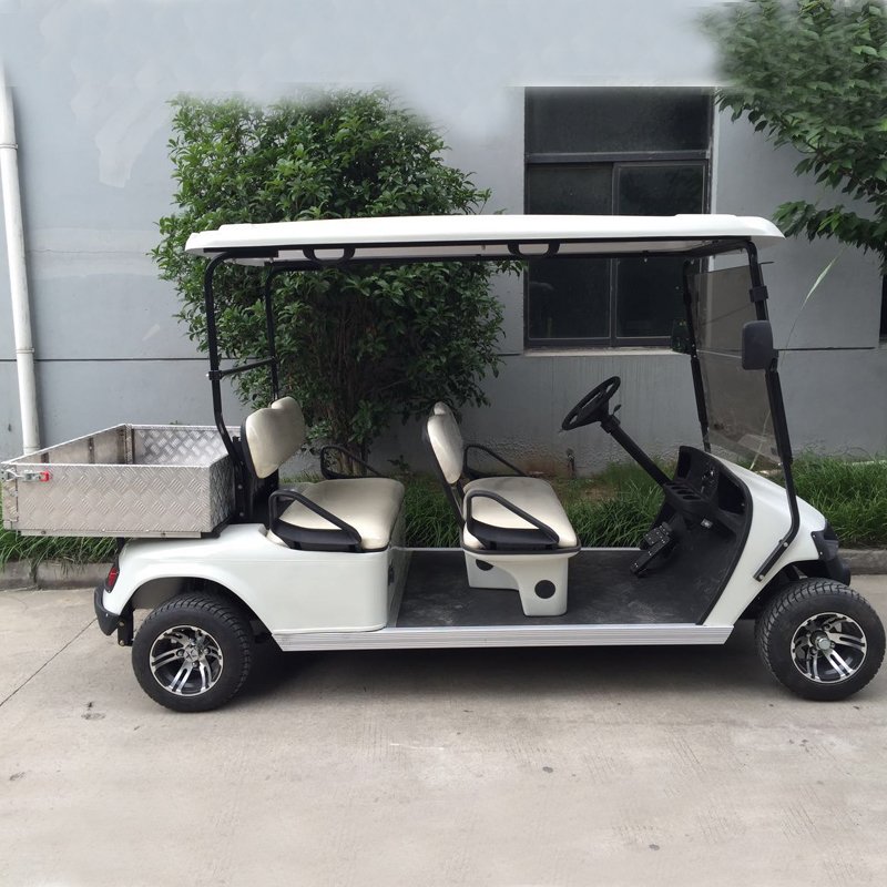 2 Seat Motorized Electric Utility Golf Cart with Long Cargo Box