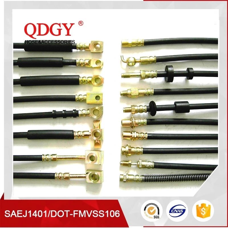 DOT Fmvss106 Brake System High Pressure Car Auto Parts Flexible Hose Front Rear Hydraulic Automotive Rubber Brake Fuel Pipe Hose