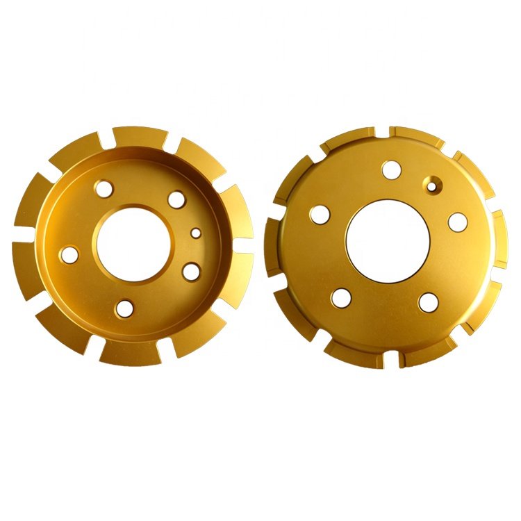 Customized 2 Piece Disc Brake Rotor Gold Black Silver 6061 7075 Aluminum Centre Hat Bell for Brake Ring