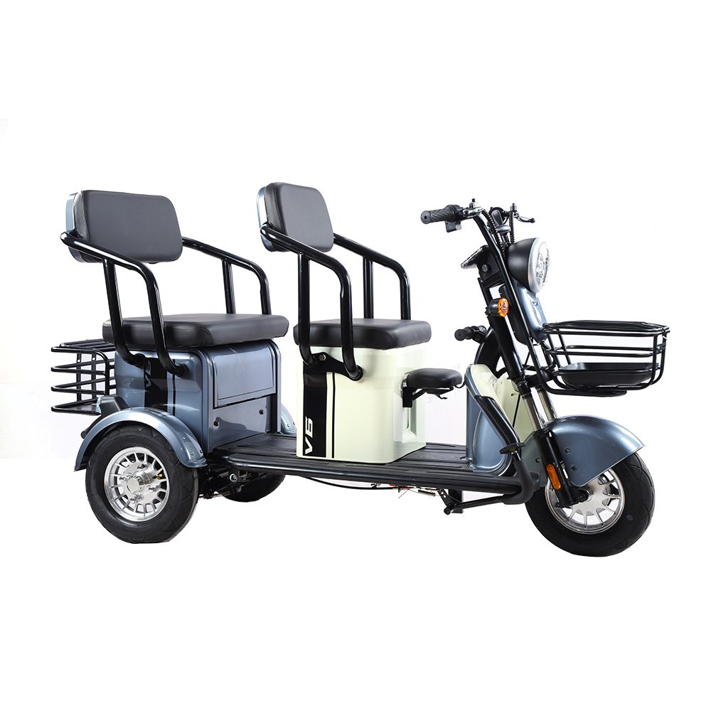 New Arrival Hot Sale Electric Tricycle 48V 20Ah Adults 3 Wheel Cargo E Bike With Front Rear Cargo Basket