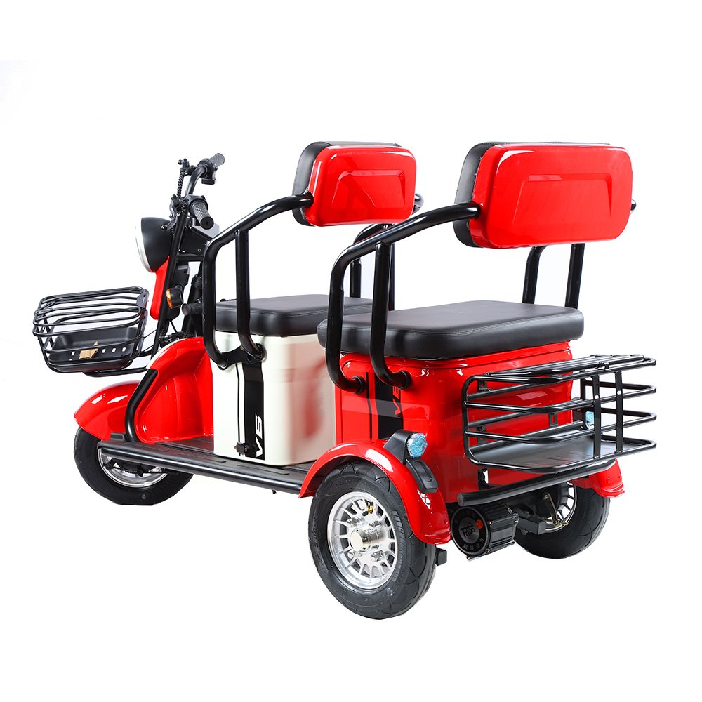 New Arrival Hot Sale Electric Tricycle 48V 20Ah Adults 3 Wheel Cargo E Bike With Front Rear Cargo Basket