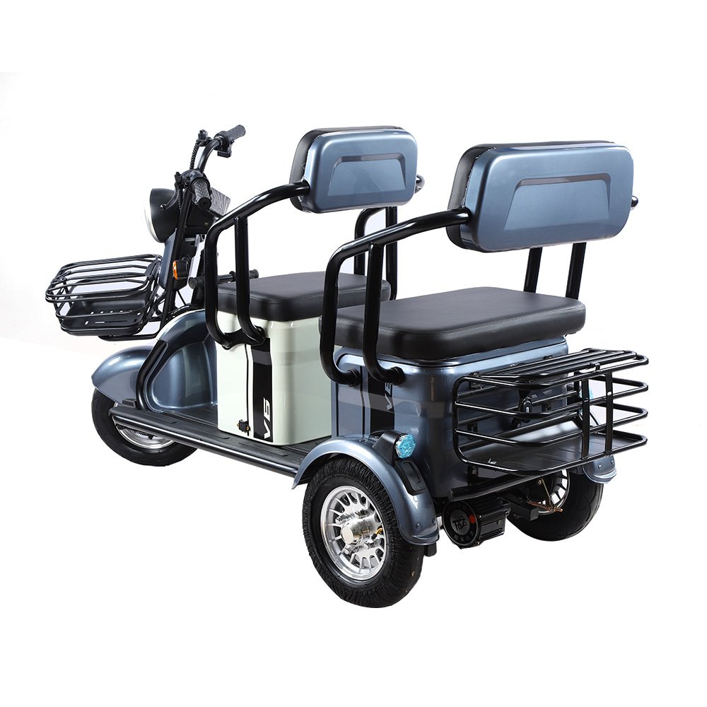 New Arrival Hot Sale Electric Tricycle 48V 20Ah Adults 3 Wheel Cargo E Bike With Front Rear Cargo Basket
