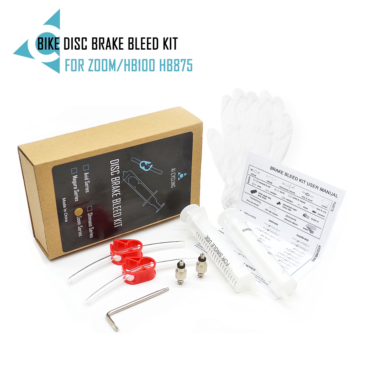 MTB Bike Hydraulic Disc Brake Oil Bleed Kit for Mineral Oil Zoom Hydraulic Brake System Fit for Zoom