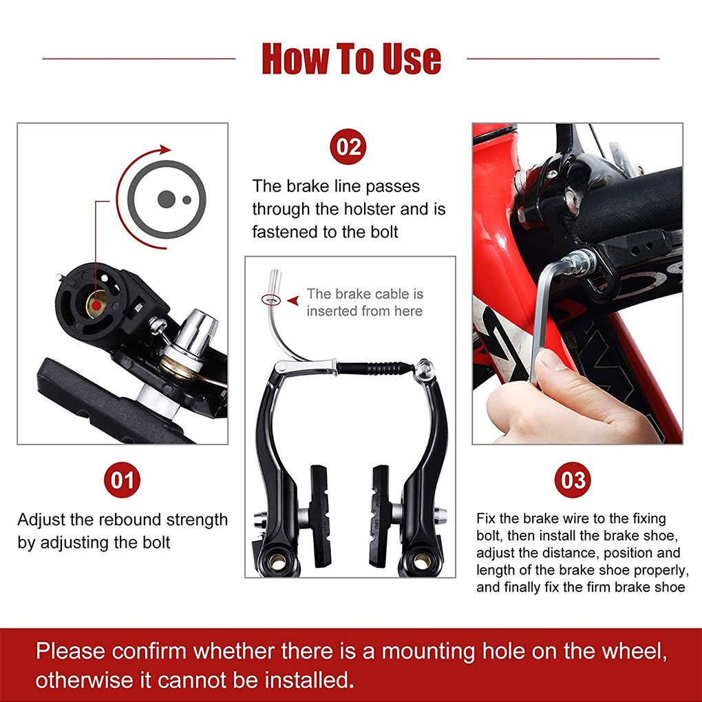 6 Pieces/Kit Outdoor Activity Replacement Part Portable Detachable Removable Adjustable Alloy Mountain Bicycle V Brake