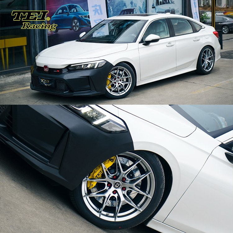 P40NS+ Front Big Brake Kit 4 Piston Caliper with 355*32 mm Rotor BBK Auto Brake System for 2022 Honda Civic 18 Inch Car Rim