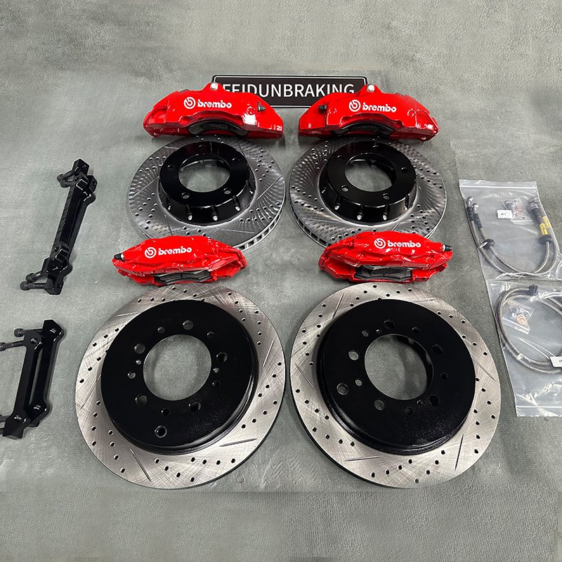 Factory Custom Aluminum Anodizing 6 Pot Brake Caliper Kits Front Wheel for CHRYSLER 300C LE Nissan 350z Big Brake Kit