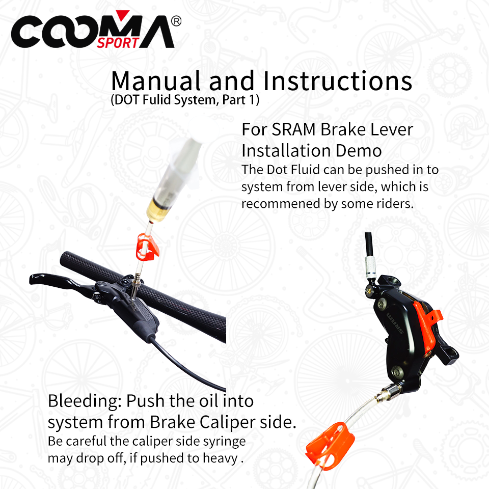 Hydraulic Disc Brake Bleeding Kit for DOT Fluid System, AVID, SR-AM System