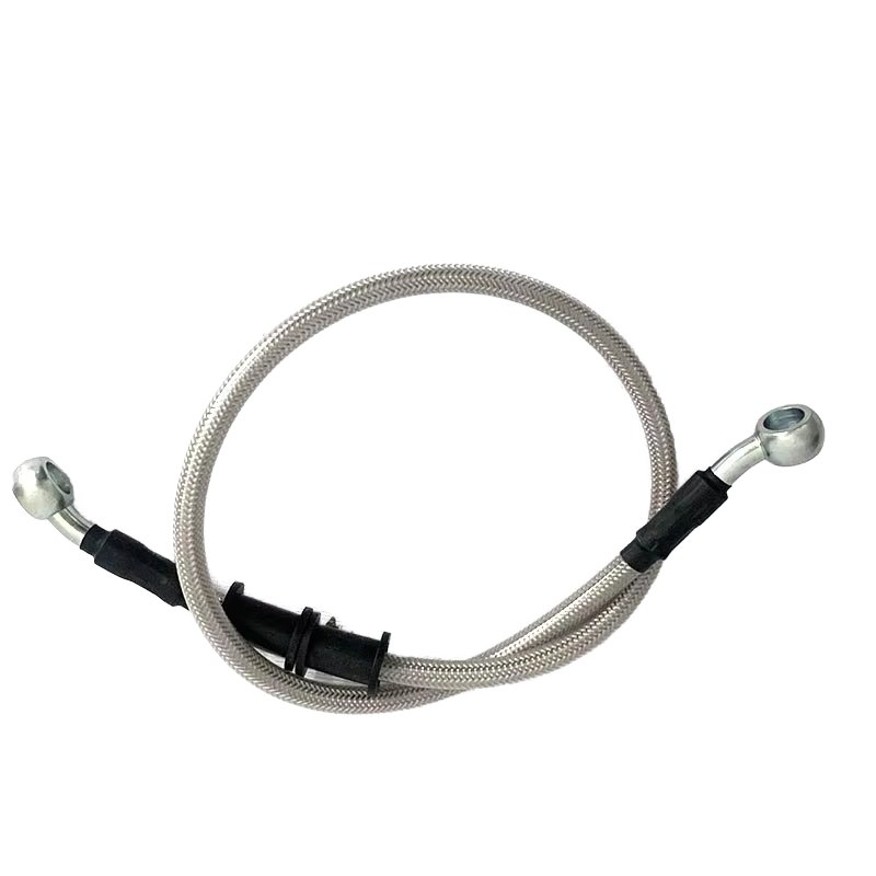 Length 400mm-1500mm Motorcycle Dirt Banjo Both Side 28° Universal Stainless Braided Hydraulic Brake Hose Line Steel Brake Cable
