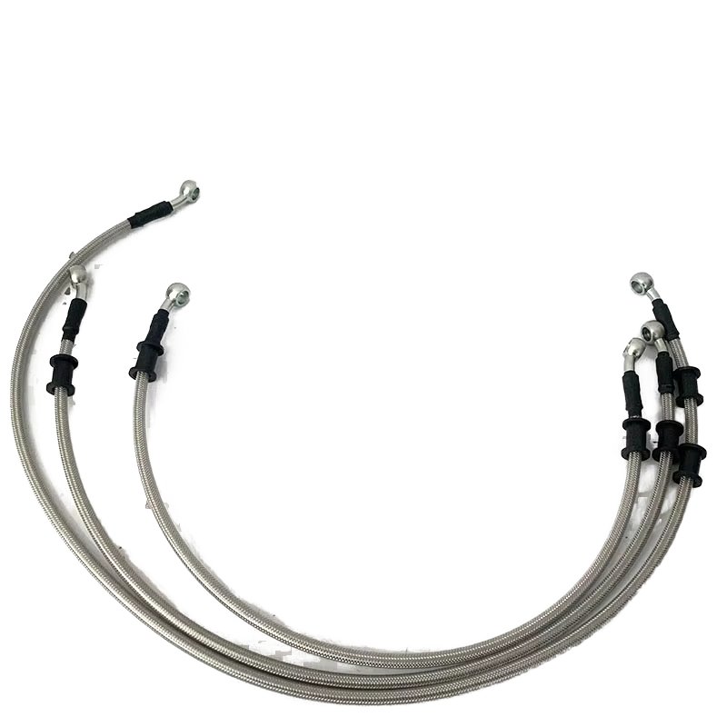 Length 400mm-1500mm Motorcycle Dirt Banjo Both Side 28° Universal Stainless Braided Hydraulic Brake Hose Line Steel Brake Cable