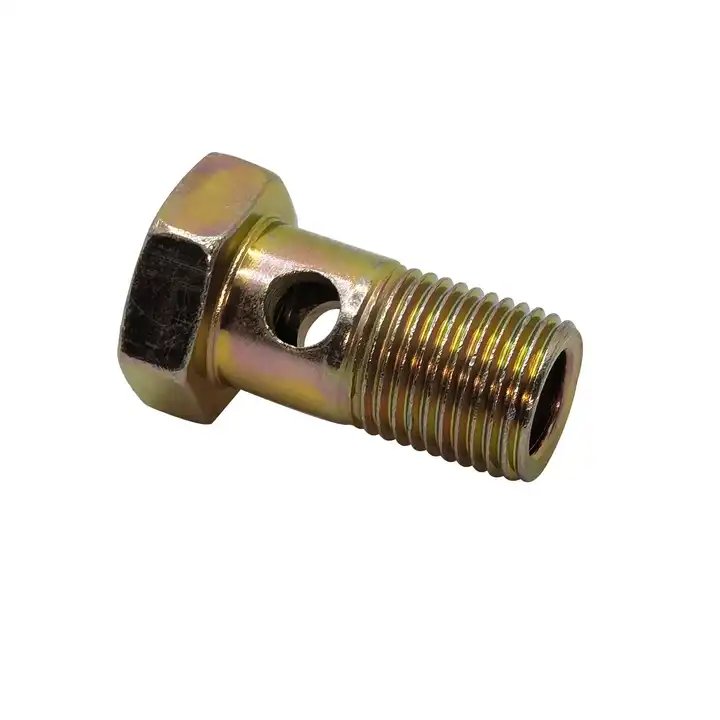 Galvanized Carbon Steel Hollow Bolt Hexagon Head Bolt Oil Pipe Connection Screw for Hydraulic Cylinder