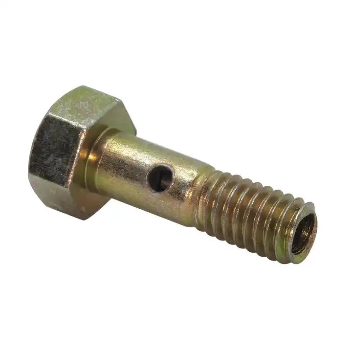 Galvanized Carbon Steel Hollow Bolt Hexagon Head Bolt Oil Pipe Connection Screw for Hydraulic Cylinder