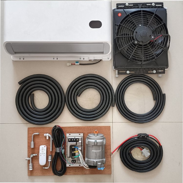 High air Volume Inside Machine 12/24 Volt air Compressor Electric air Conditioner Parking Cooler Auto AC Evaporator for RV Car