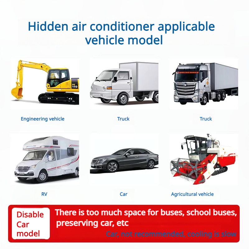 12V/24V DC Variable Frequency Electric Hidden Car Air Conditioner Auto Parking Conditioner for RV Truck Use