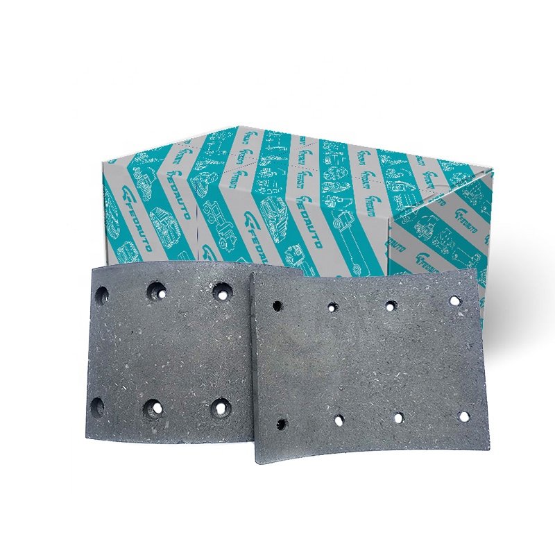 China Truck Non-asbestos Brake Shoe Lining 3552-00510 3554-00082 3552-00394 for Howo Yu-ton Bus Spare Parts
