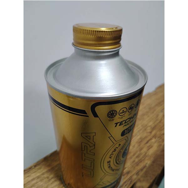 Cylinder Tin Container for Lubricant Oils 1L Round Metal Cans for Motor Oil Brake Fluid Oil DOT3