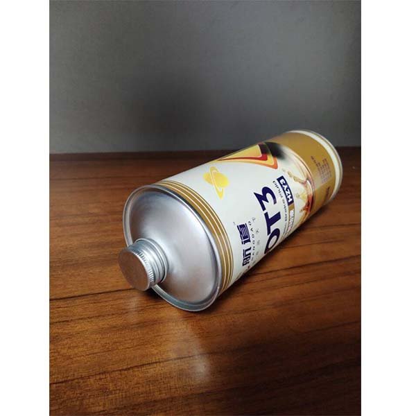 Cylinder Tin Container for Lubricant Oils 1L Round Metal Cans for Motor Oil Brake Fluid Oil DOT3