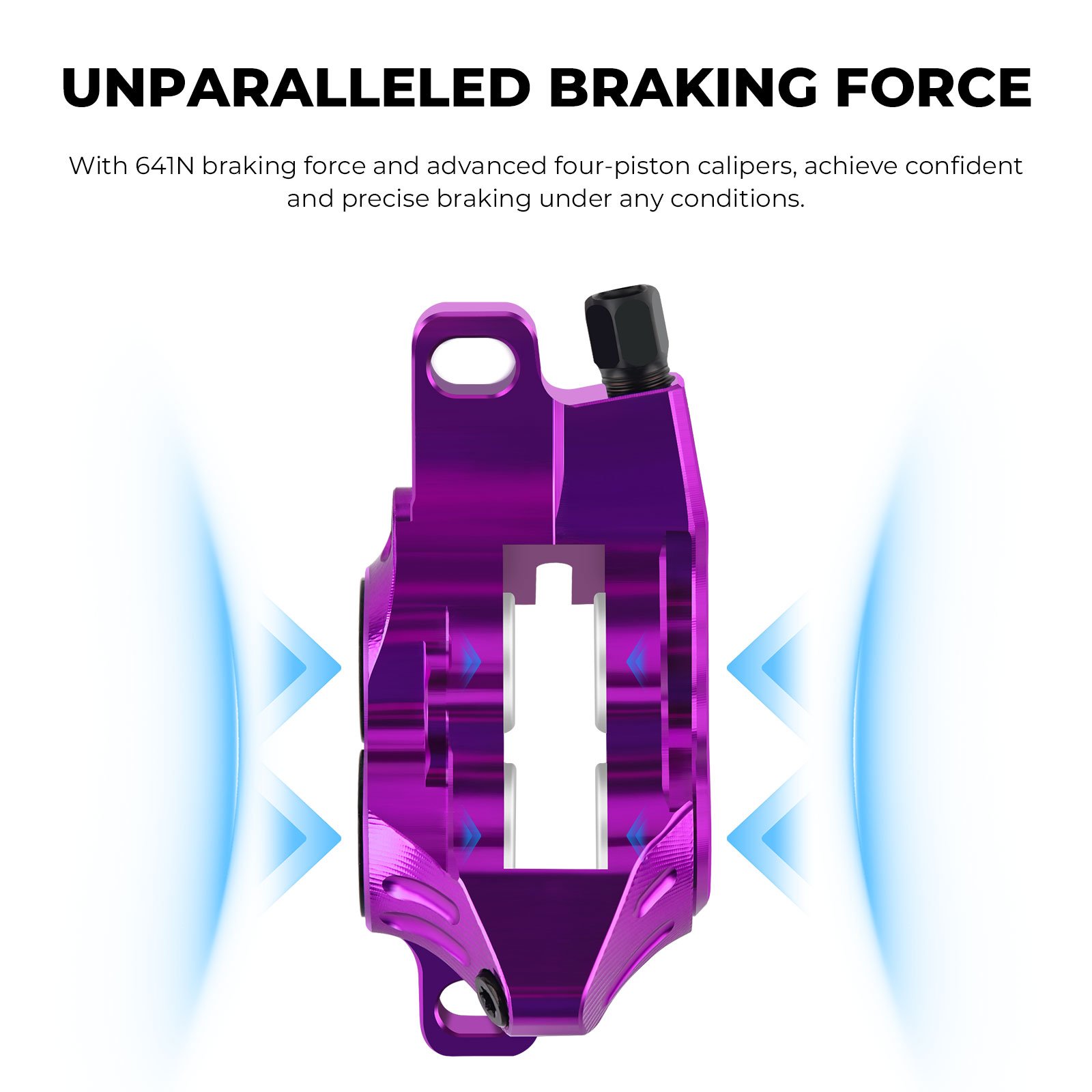 SPEEDONE 4 Piston Hydraulic Mountain Bike Brake Caliper 800/1550mm Front Rear Brake for BMX Cruisers MTB Oil Road Bicycles