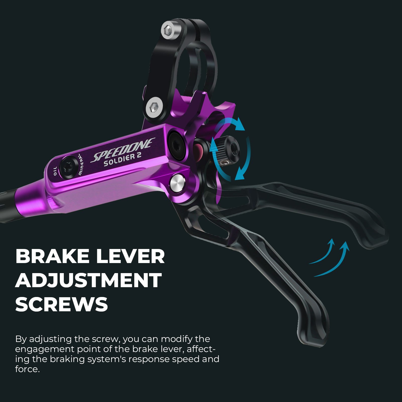 SPEEDONE 4 Piston Hydraulic Mountain Bike Brake Caliper 800/1550mm Front Rear Brake for BMX Cruisers MTB Oil Road Bicycles