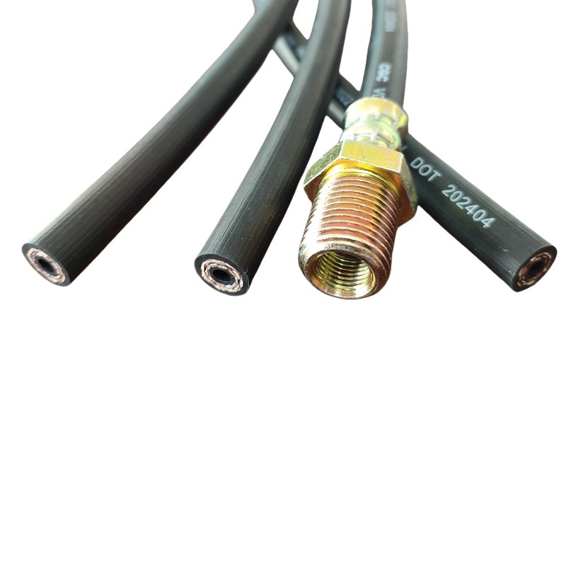 Auto Flexible Brake Tube Sae J1401 Dot Certified Rubber Hydraulic Brake Hose With 3/16" Fitting