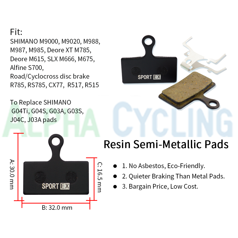 Resin Bicycle Brake Pads for Avid SHIMANO Magura Hayes Formula Hope Tektxo ZOOM
