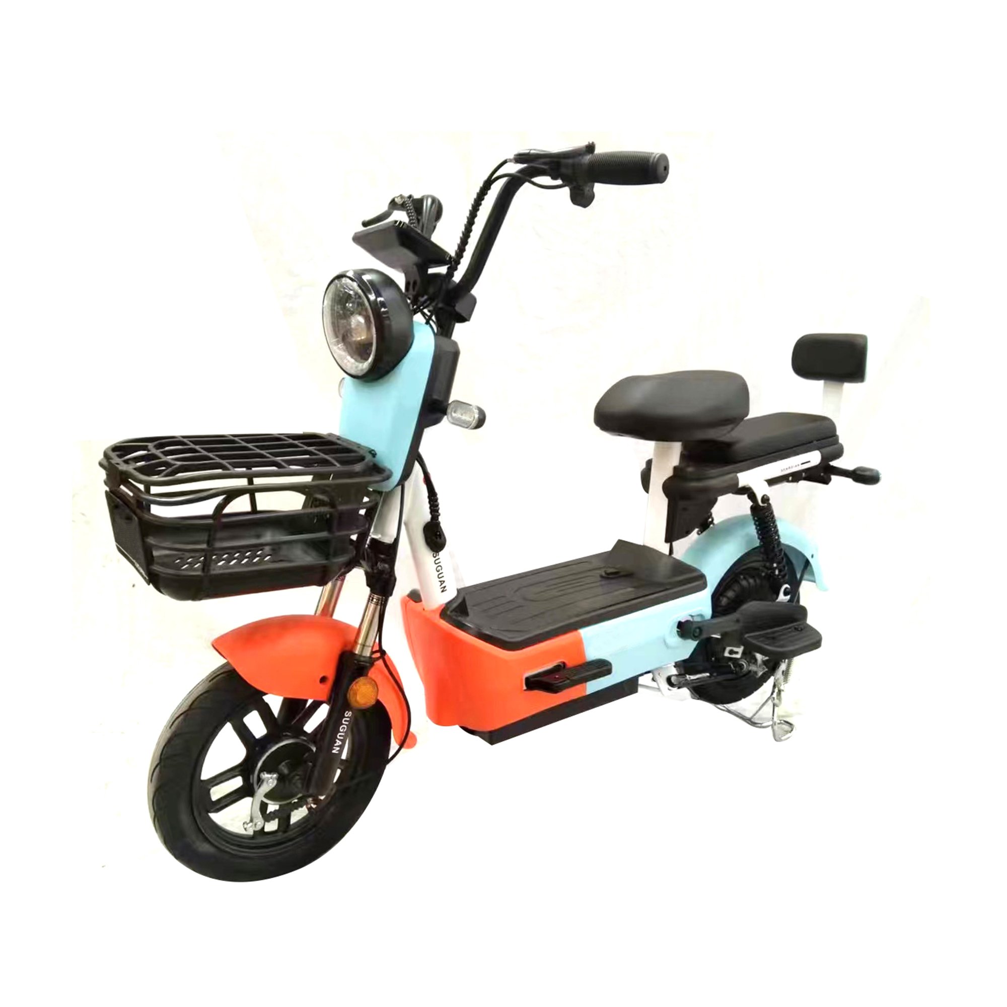 2023 Popular 350W 48V Electric City Bike 14 Inch Long Range Adult Cheap Electric Bike Scooter With Basket