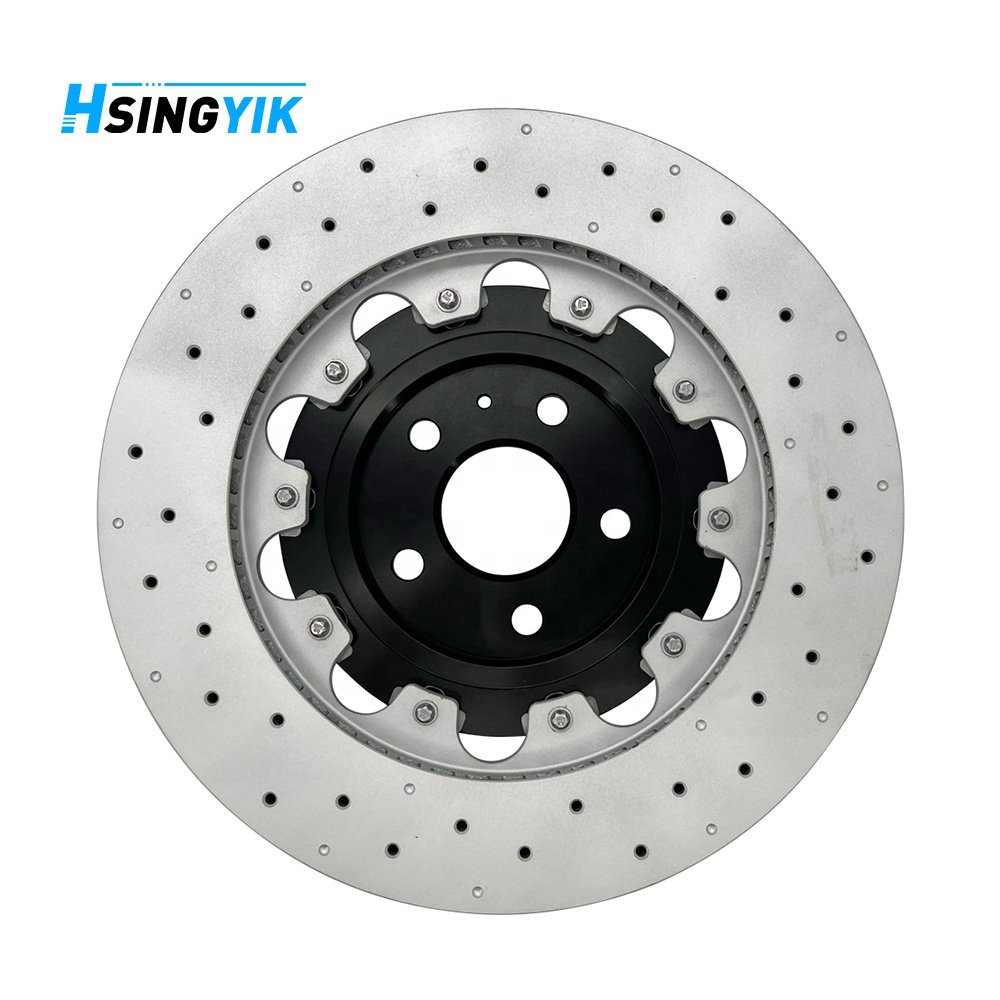 Hsingyik High Carbon Alloy 8V0615301C 8V0615301R Upgrade Slotted Drilled Two-Piece Brake Rotor Disc for Audi RS3 A3 Quattro