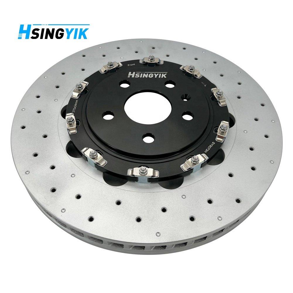 Hsingyik High Carbon Alloy 8V0615301C 8V0615301R Upgrade Slotted Drilled Two-Piece Brake Rotor Disc for Audi RS3 A3 Quattro