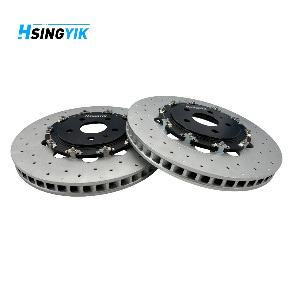 Hsingyik High Carbon Alloy 8V0615301C 8V0615301R Upgrade Slotted Drilled Two-Piece Brake Rotor Disc for Audi RS3 A3 Quattro