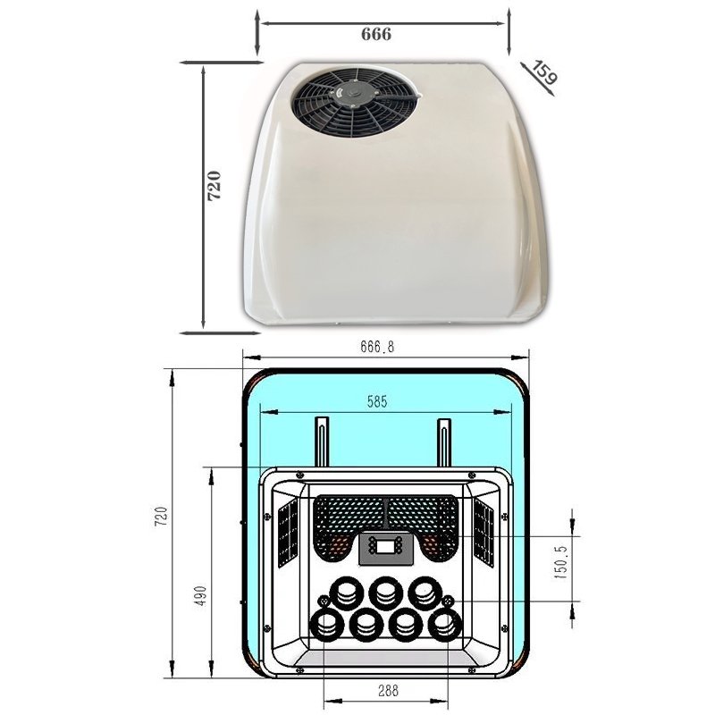 Factory Price Rooftop Air Conditioner 12v 24v 48v 60v 72v 96v Air Conditioner for Truck RV AC Parking Air Conditioners