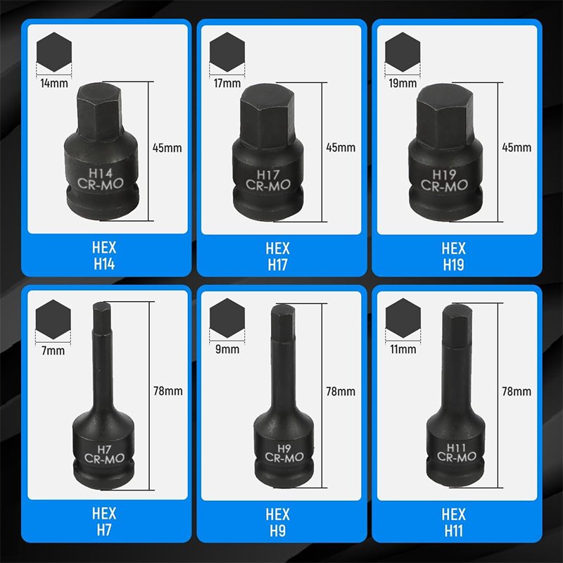 16-Piece 1/2\" Drive Impact Brake Caliper Socket Set Steel Brake Adjusting Tool for Audi Porsche VW BMW Ford Cars