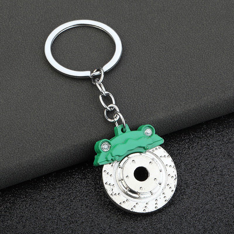 Spot Wholesale Car Caliper Disc Brake Model Keychain Brake Pads Metal Rotating Brake Disc Hub Pendant Key Ring