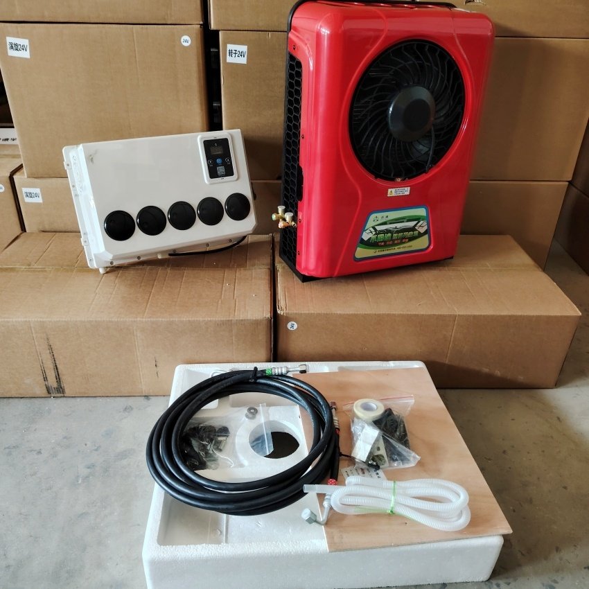 Electric Backpack Parking Cooler 12 Volt 12v Semi Truck Split Ac 24v Truck air Conditioning