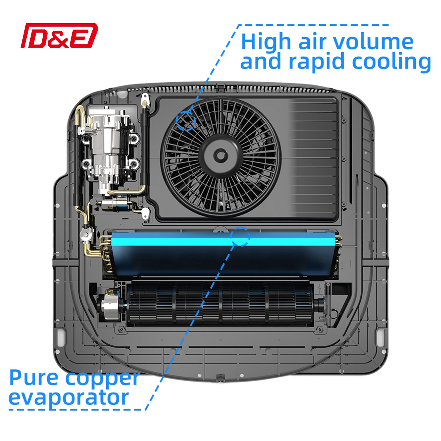 Manufacturer Rooftop Parking air Conditioner DC 12v 24v Silent Mini for Truck RV Camper Tractor Excavator Pickup Car