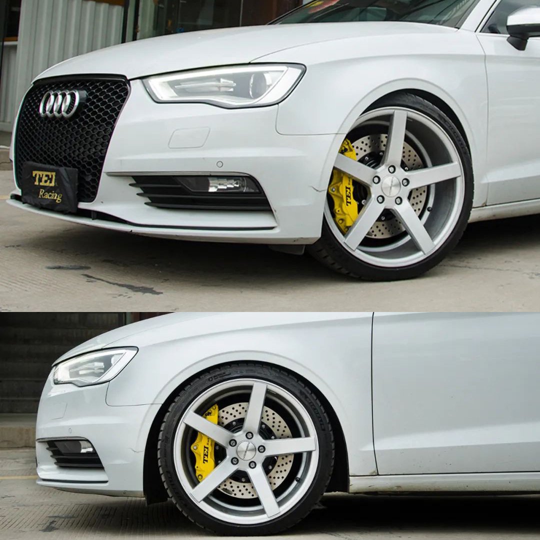 TEI Racing P40NS Front Big Brake Kit 6 Piston Caliper with 330*28 mm Rotor BBK Auto Brake System for Audi A3 17 Inch Car Rim