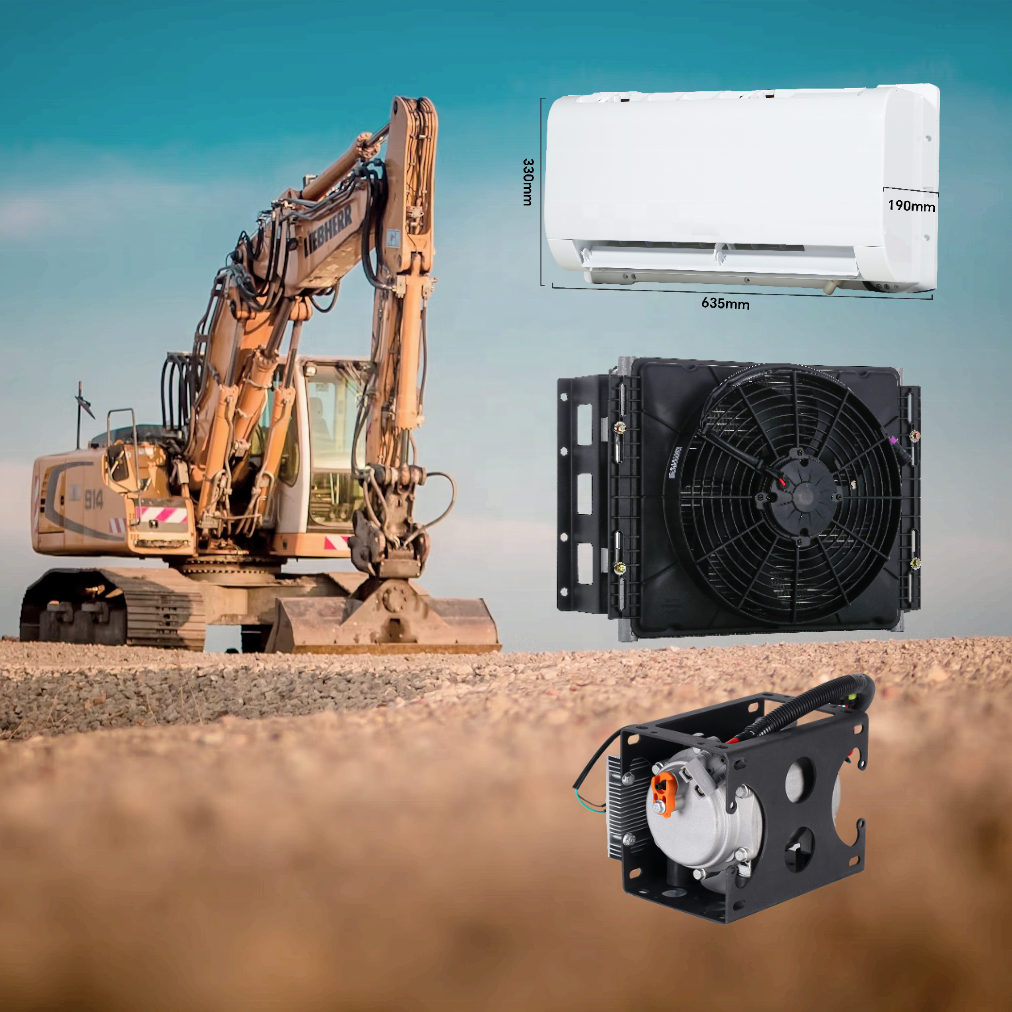 AC.161.114.03 Excavator Bulldozer Cabin Sleeper Truck 12V 24V Air Conditioning Split RV AC Unit 2500W Auto Parking Conditioner