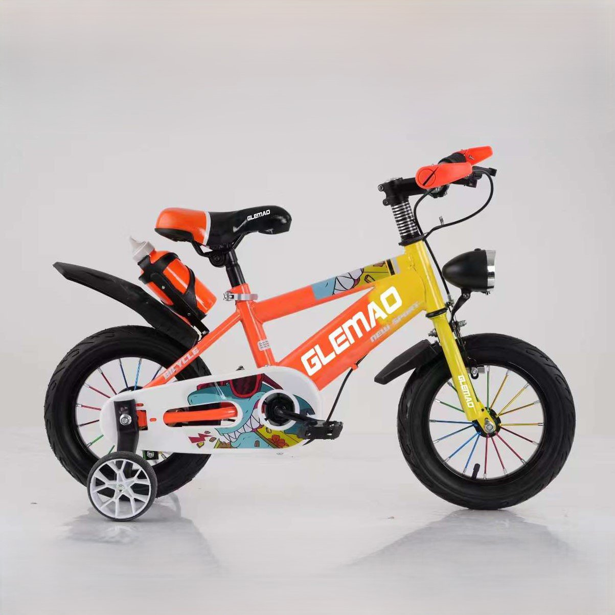 High Quality Single Speed Kids Mountain Bike Steel Fork Brake Line System Children Bicycle for Boys and Girls Ordinary Pedal