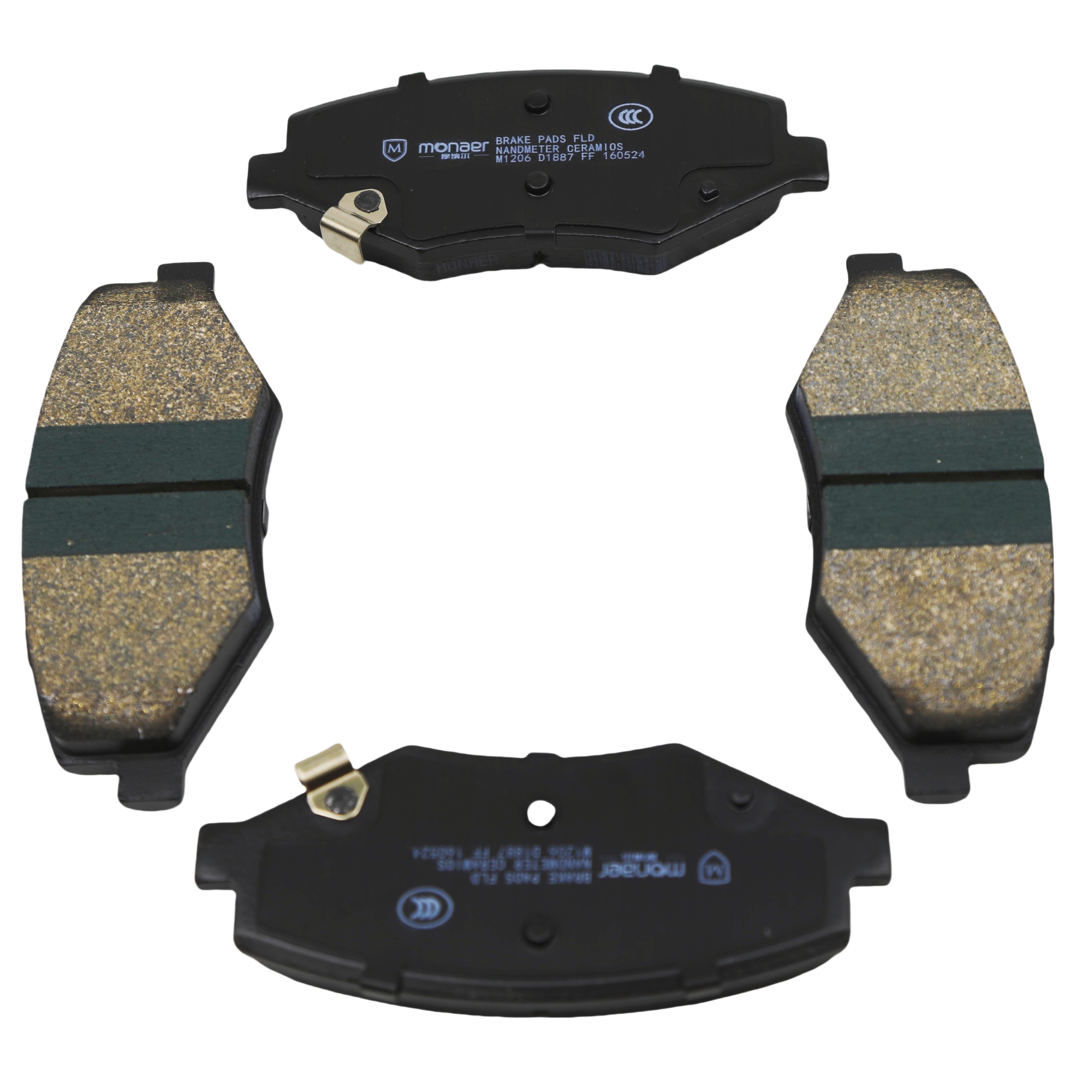 Auto Spare Parts Monaer High Quality D1887 Ceramic Front Axle Brake Pads for BYD