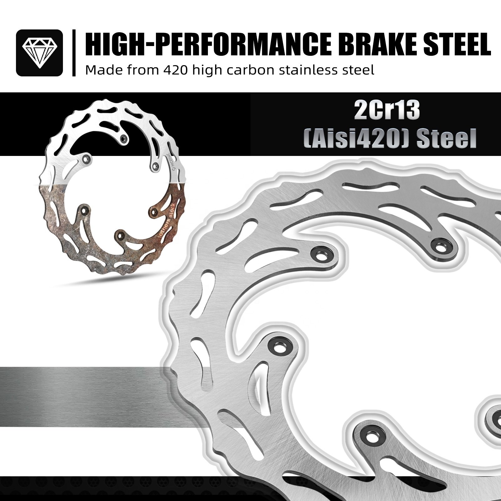 NiceCNC 260mm 220mm Motorcycle Front & Rear Disc Brakes Rotors for KTM 125 250 350 450 530 SX/XC/EXC/XCW/EXC-F