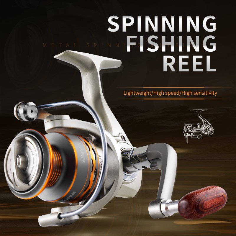 New AH 5.2:1 Wheel Sea Saltwater Spinning Reel Carrete De Pesca Carp Reel Spinning Reel for Sea